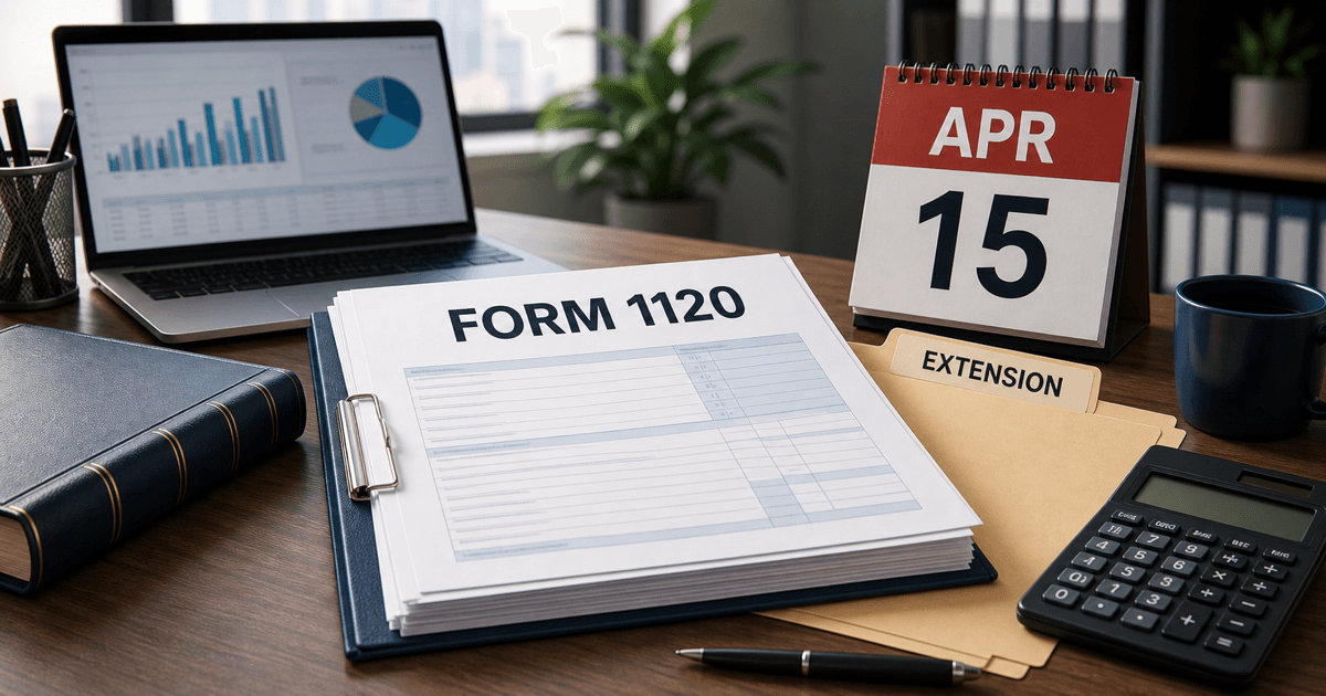 Form 1120 Deadline 2026: C Corporation Due Date, Extension, Payment, and Filing Checklist feature image