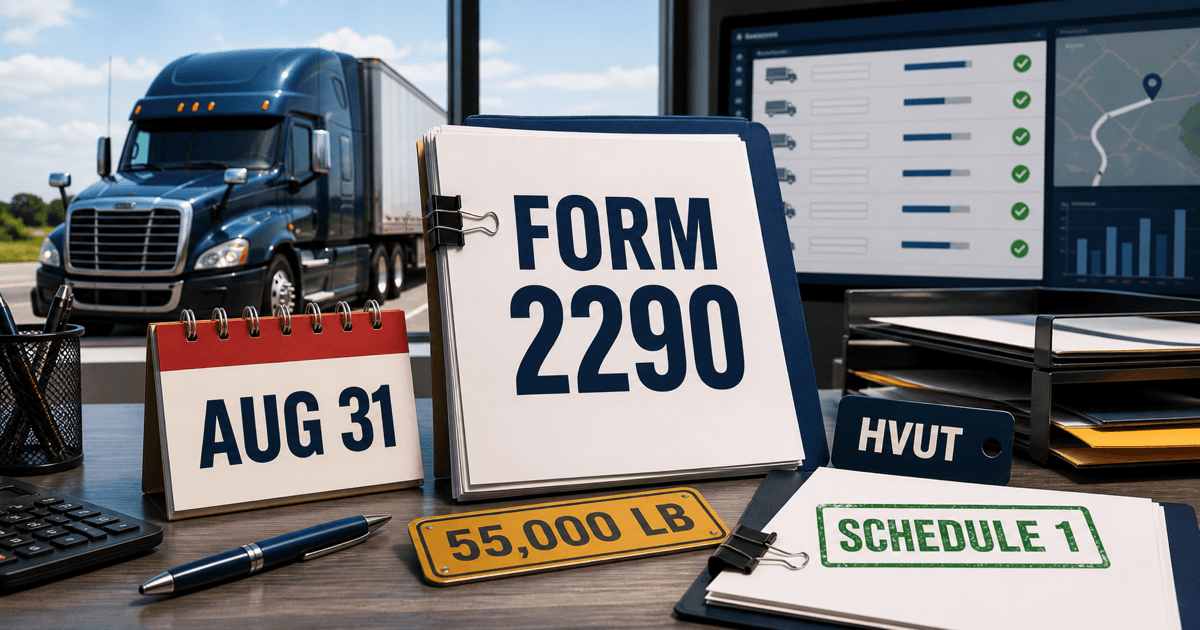 Form 2290 Deadline 2026: Heavy Highway Vehicle Use Tax Due Dates, E-File, and Schedule 1 Guide feature image