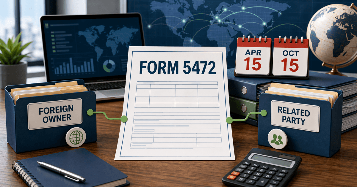 Form 5472 Deadline 2026: Foreign-Owned U.S. LLC, Corporation, Extension, and Penalty Guide feature image