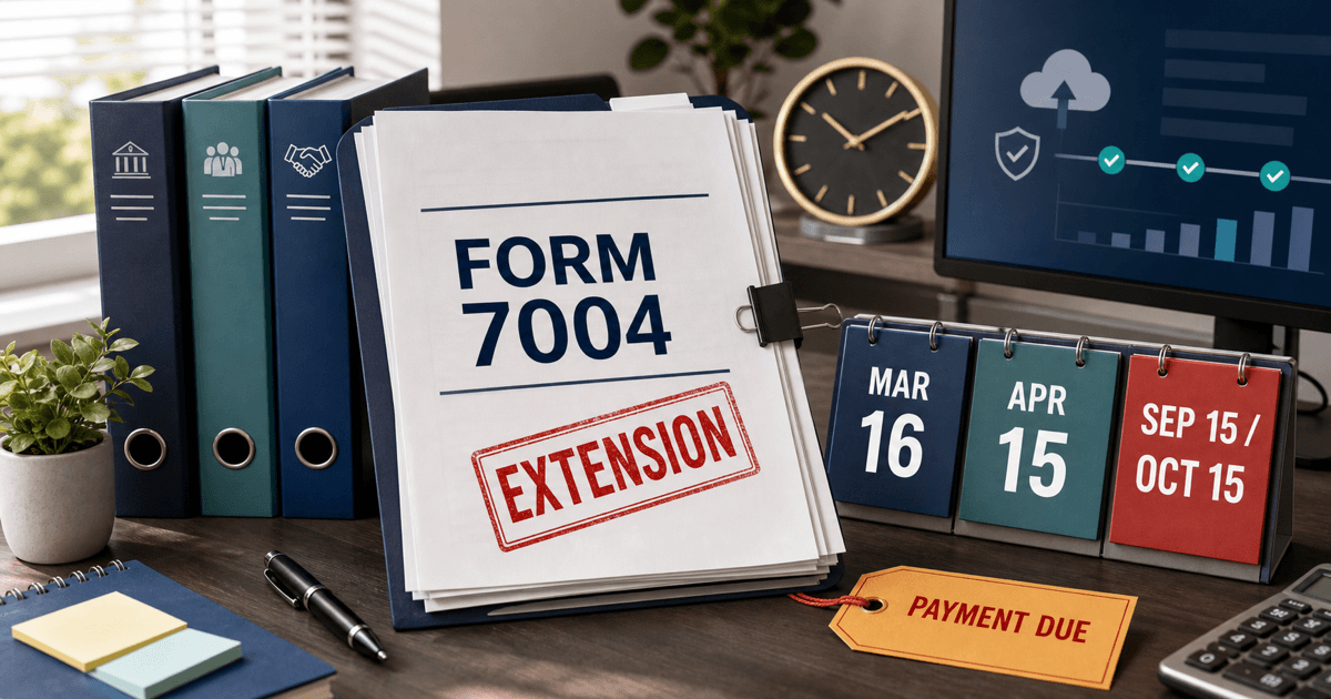 Form 7004 Extension Deadline 2026: Business Tax Extension Due Dates, Payment Rules, and Filing Checklist feature image