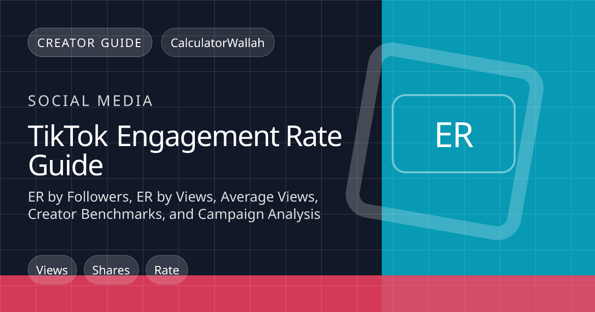 TikTok Engagement Rate Guide: ER by Followers, ER by Views, Average Views, Creator Benchmarks, and Campaign Analysis feature image